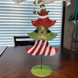Christmas Whimsical Glitter Metal Tree